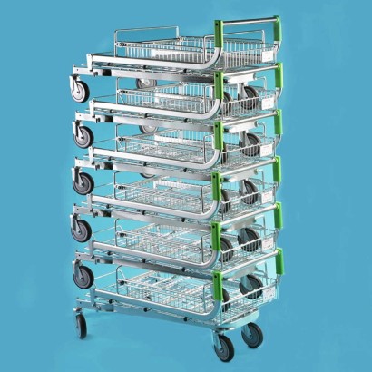 Carrello pianetta imbottigliabile con manico pieghevole