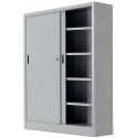 Armadio smontabile ante scorrevoli serratura mm.1800x450x2000h. 4+4 piani portadocumenti per arredo fabbrica ufficio SMON18-512F