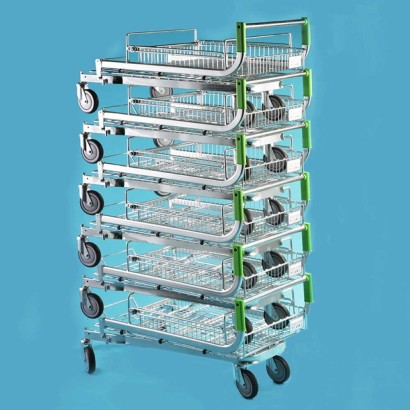 Carrello per piante giardinaggio vivai con manico pieghevole per trasporto