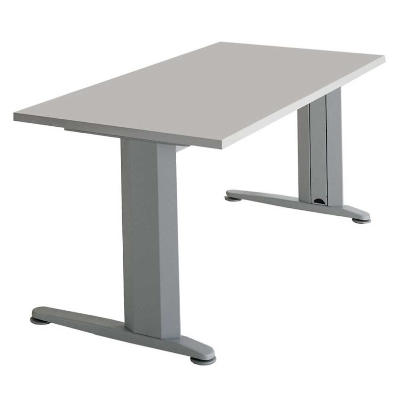 Scrivania ufficio tavolo in nobilitato cm.140x80x72h struttura acciaio  alloggiamento cavi SCR.OMEGA140F