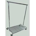 Stender carrello appendiabiti smontabile 94-159x54x174 + rete portaoggetti per abbigliamento arredamento negozi lavanderie 510F