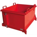 Benna contenitore fondo apribile Lt.500 Kg.1000 cm.125x103x83 muletti transpallets stoccaggio materiali scarti rifiuti NSBF0500F