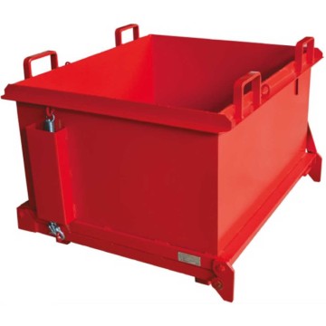 Benna cassone fondo apribile Lt.1100 Kg.1000 cm.125x103x143 muletti transpallets stoccaggio materiali scarti rifiuti NSBF01100F