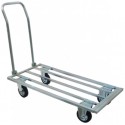 Carrello portacasse mercino pianale allungabile 50x100/130xh21/h107 manico chiudibile per mercati ortofrutta scatole pannelli 9F