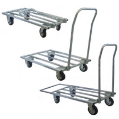 Carrello mercino pianale allungabile manico chiudibile per mercati ortofrutta scatole pannelli