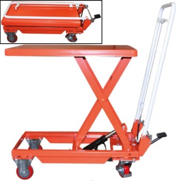 Carrello piattaforma elevatrice manuale sollevamento singolo pantografo h.cm.950 tavolo lavoro cm.101x52 portata kg.1000 NBS100F