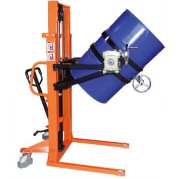 Carrello sollevatore elevatore manuale porta fusti kg.350 h.mm.400/2385 per ribaltare travasare svuotare fusti Mod.NHMK350/2385F