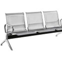 Panca per sale d'attesa 3 posti acciaio inox microforato cm.175x65xh.76 panchina arredo ospedali aeroporti studi medici GS030-3F
