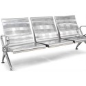 Panca per sale d'attesa 3 posti acciaio inox microforato cm.175x65xh.76 panchina arredo ospedali aeroporti studi medici C3013-3F