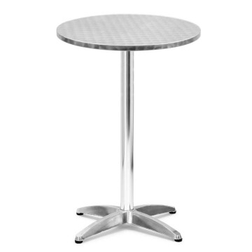 Tavolo bar circolare alto cm.60x60xh.110 alluminio acciaio inox leggero interni esterni arredo ristoranti giardini hotel 70110DF