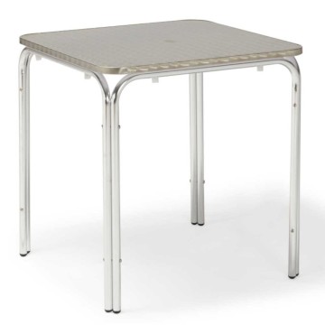 Tavolo bar quadrato cm70x70xh72 tavolino alluminio e acciaio inox waterproof per esterni per arredo ristoranti giardini 401700SF