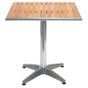Tavolo bar quadrato cm.70x70xh72 tavolino acciaio inox e poliwood waterproof per esterni per arredo ristoranti giardini 40380WF