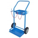 Carrello portabombole 2 posti con cassetta per bombole gas lt.14 biposto per industria ospedali con catenelle sicurezza 980-42F