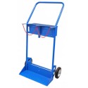 Carrello portabombole 2 posti con cassetta per bombole ossigeno acetilene lt.40 industria ospedali catenelle sicurezza 980-20F