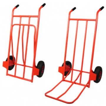 Carrello portabagagli portasacchi pedana mm.370x500 ribaltabile richiudibile ruote pneumatiche Ø 260 Portata Kg. 150 Mod.052AF