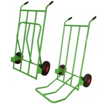 Carrello portabagagli portasacchi pedana mm.600x500 ribaltabile richiudibile ruote pneumatiche Ø 260 Portata Kg.200 Mod.054AF