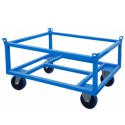 Carrello alto portapallet per movimentazione europallet a spinta su ruote blu d.200 mm.1255x855x710h. Portata Kg.1000 Mod. 410AF