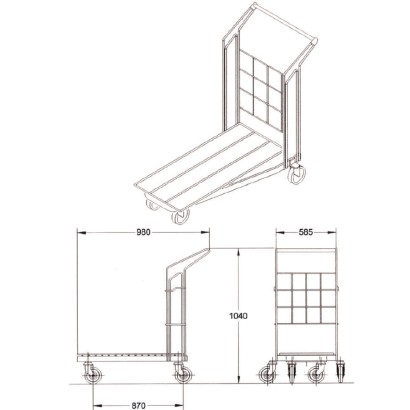 Carrello spesa pianetta imbottigliabile self-service