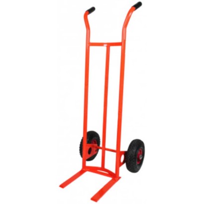Carrello curvo con forche portafusti portacasse sacchi 2 ruote pneumatiche Kg.200 trasporto bibite in ristoranti magazzini 009F