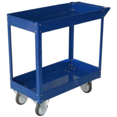 Carrello portatutto 2 piani in ferro bordati cm.84x41xh.82 4 ruote Kg.100 per uffici scuole officine trasporto documenti TC4102F