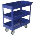 Carrello portatutto 3 piani in ferro bordati cm.84x41xh.82 4 ruote Kg.100 per uffici scuole officine trasporto documenti TC4102F