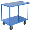 Carrello multiuso 2 ripiani lisci in ferro cm.90x60xh90 PKg300 per uffici scuole officine magazzini laboratori trasporto 40F2R-2