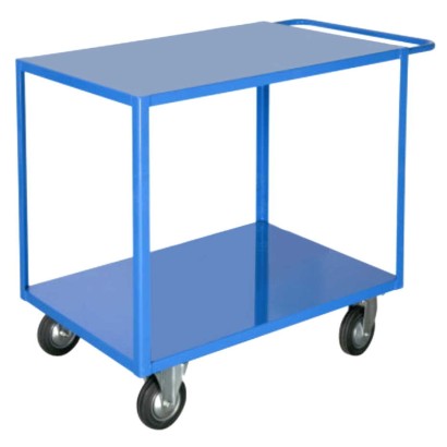 Carrello multiuso 2 ripiani lisci in ferro cm.90x60xh90 PKg300 per uffici scuole officine magazzini laboratori trasporto 40F2R-2