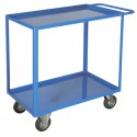 Carrello multiuso 2 piani con bordo in ferro cm80x50xh90 Kg250 per uffici scuole officine magazzini laboratori trasporto 40F2RV1