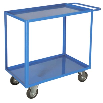 Carrello multiuso 2 piani con bordo in ferro cm80x50xh86 Kg250 per uffici scuole officine magazzini laboratori trasporto 40F2RV1