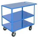 Carrello 3 ripiani in ferro lisci cm90x60xh90 PKg.300 per movimentazione in uffici aziende officine magazzini laboratori 40F3-2