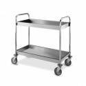 Carrello acciaio inox 2 vasche cm.98x51xh.91 bordo h.mm.65 Kg.80 per ristorazione alberghi mense laboratori ospedali bar 1526F