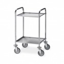 Carrello in acciaio inox 2 piani asportabili cm58x51xh91 4 ruote Kg.60 per ristorazione alberghi mense laboratori ospedali 1516F