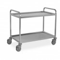 Carrello acciaio inox 2 vasche cm108x61xh.93 trasporti pesanti Kg300 movimentare alimenti in alberghi mense laboratori 1560-2PVF