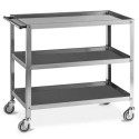 Carrello acciaio inox a 3 ripiani imbullonati cm.99x53xh.85 Kg.60 trasporto alimenti in ristoranti alberghi mense ospedali 1548F