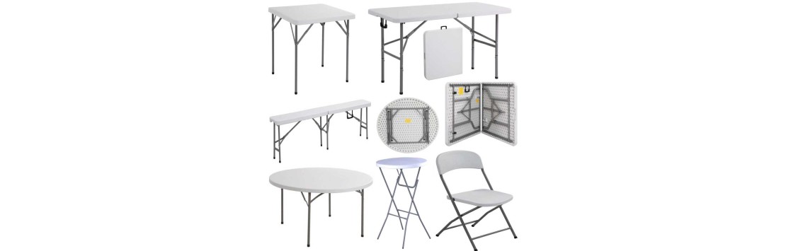 tavoli circolari tondi tavoli rettangolari pieghevoli sedie e panchine