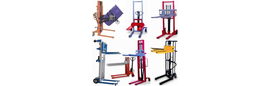 Carrelli elevatori a colonna sollevamento a spinta e trazione manuale
