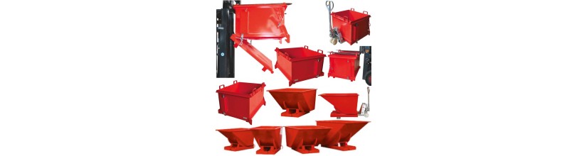 Benne contenitori apribili a fondello unico autobasculanti in lamiera